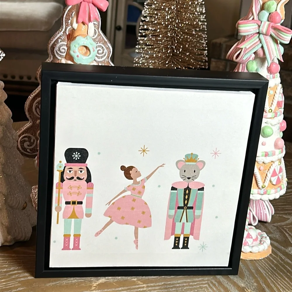 NEW! Framed Classic Christmas Holiday Nutcracker Ballet Soldier Canvas Print